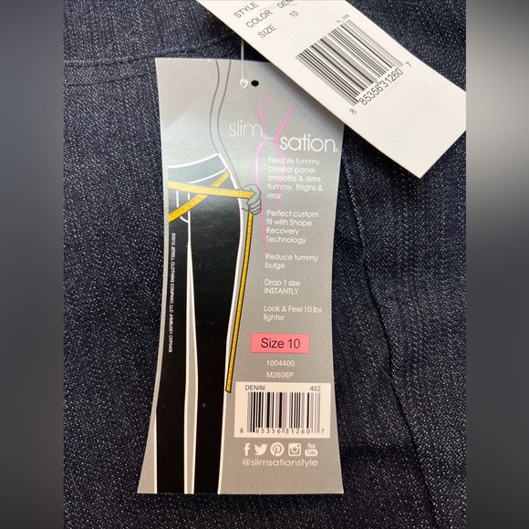 SLIM-SATION Women’s Pull-on Relaxed Leg Pant with Tummy Control - Picture 3 of 8